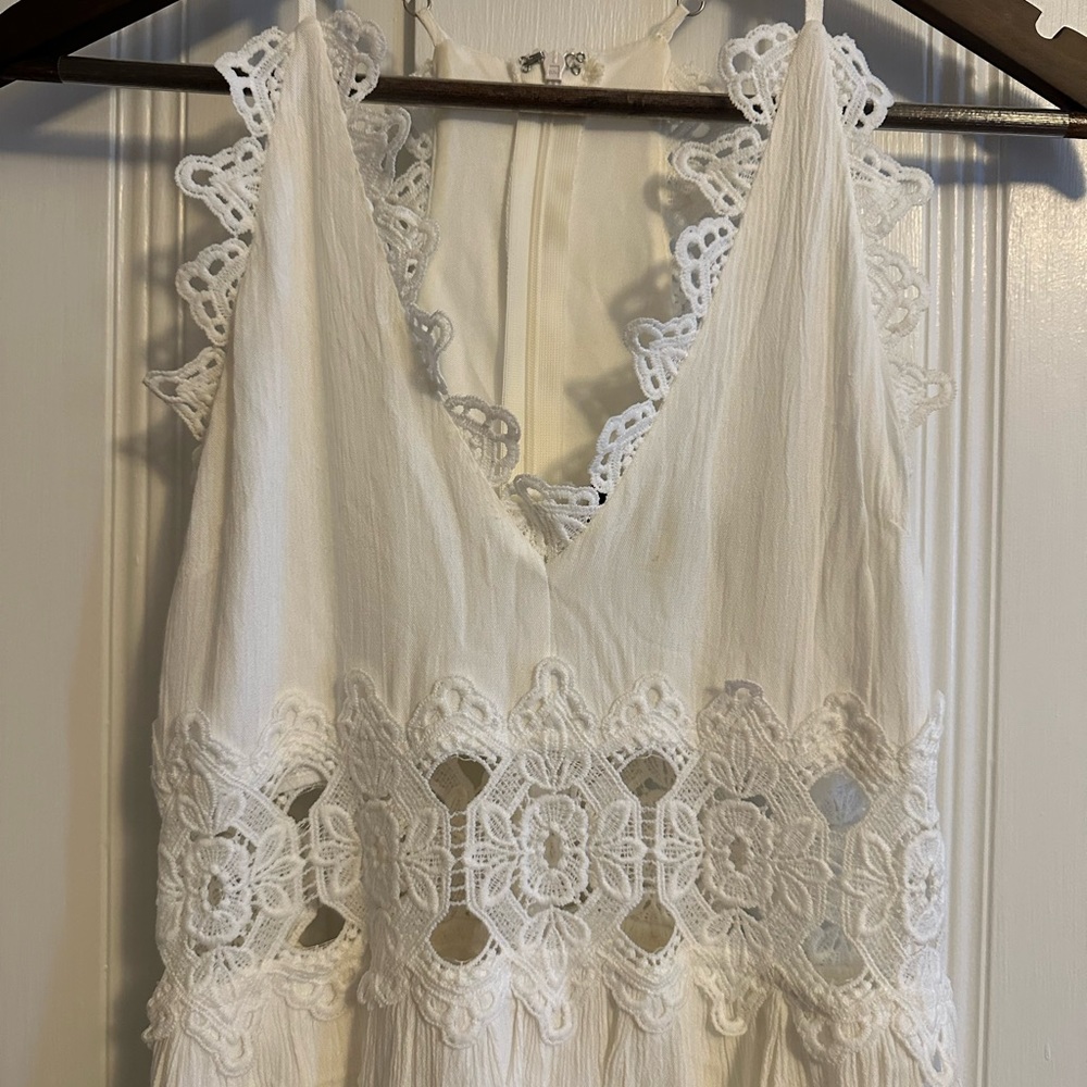 Lulus white boho lace maxi dress